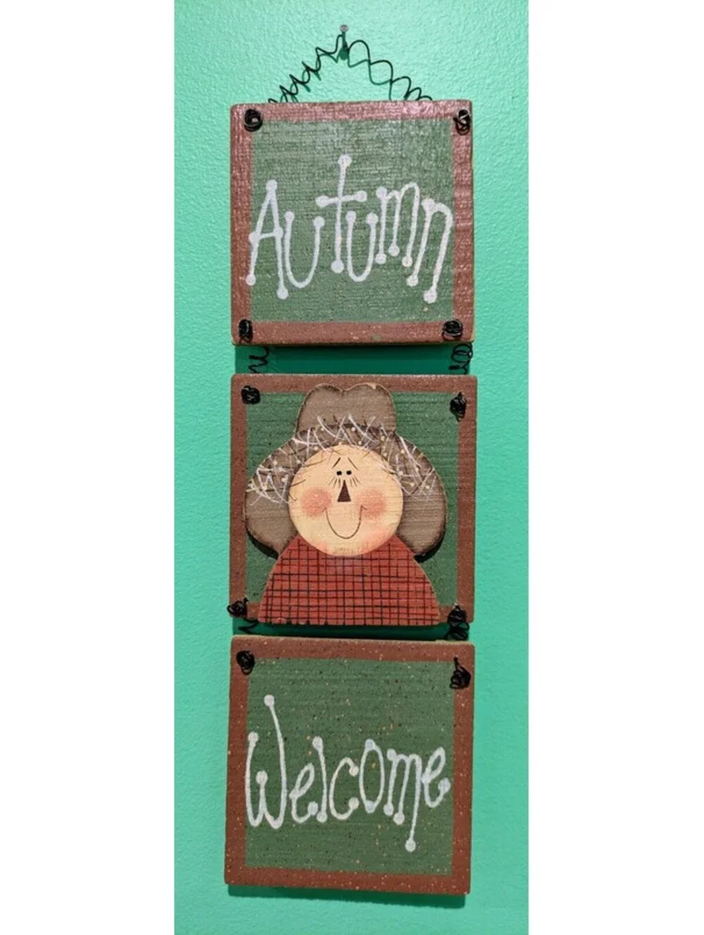 Crazy Mountain Primitive Wood Autumn & Winter Door Hanging Welcome Signs